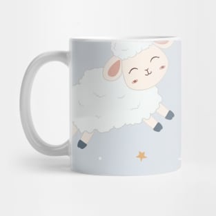 Cute Sheeps on Clouds with Stars Mug